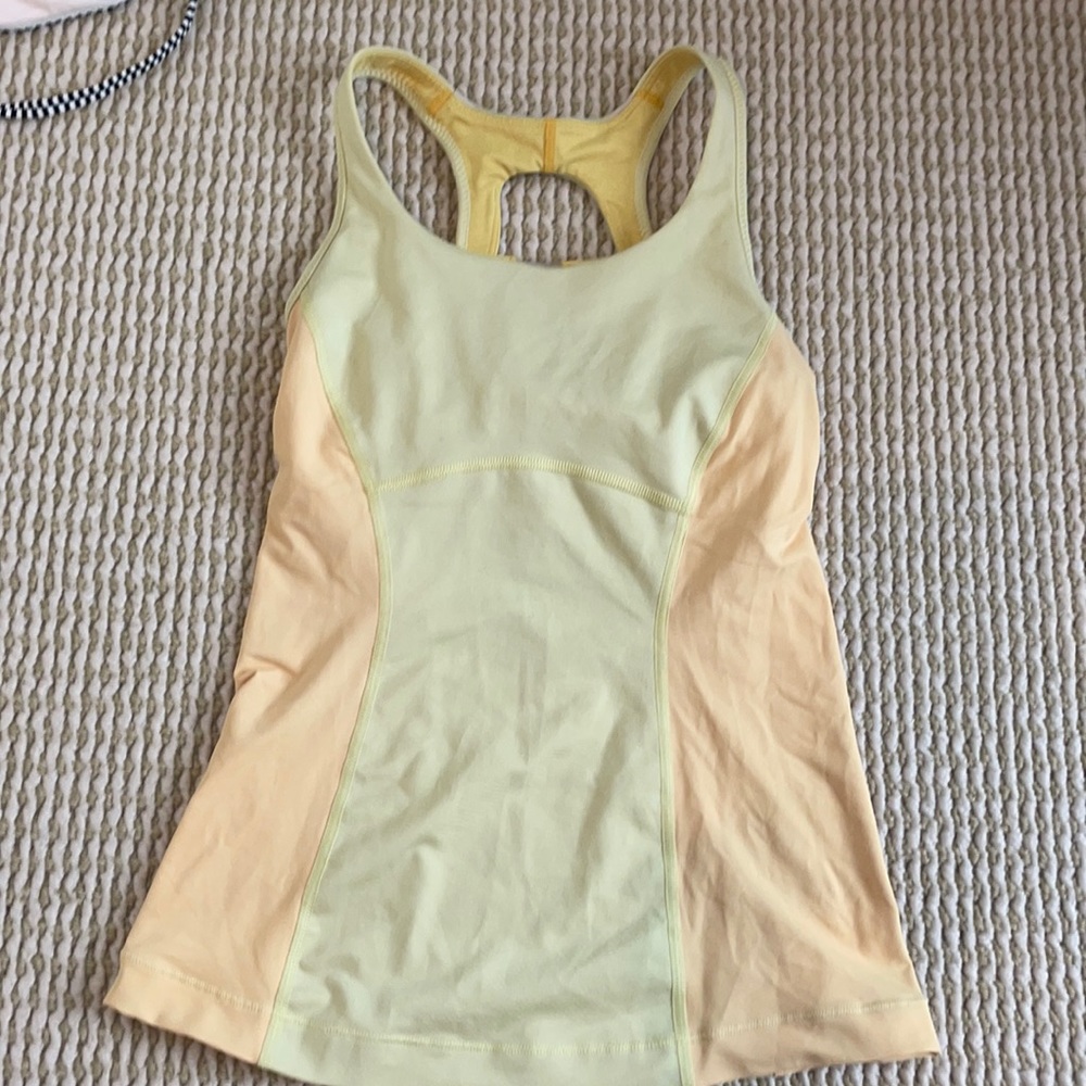 Size 2 LuluLemon yellow tank